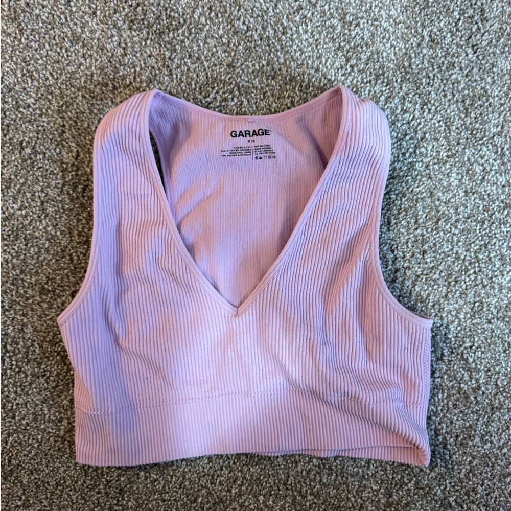 Garage Women's Light Pink Ribbed Tank Top